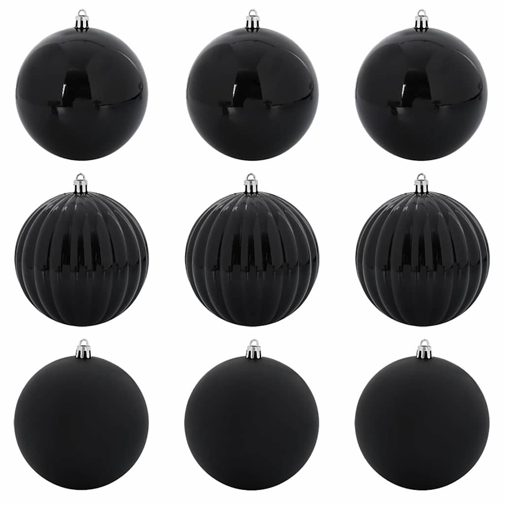Christmas Bauble Set 9 pcs Black